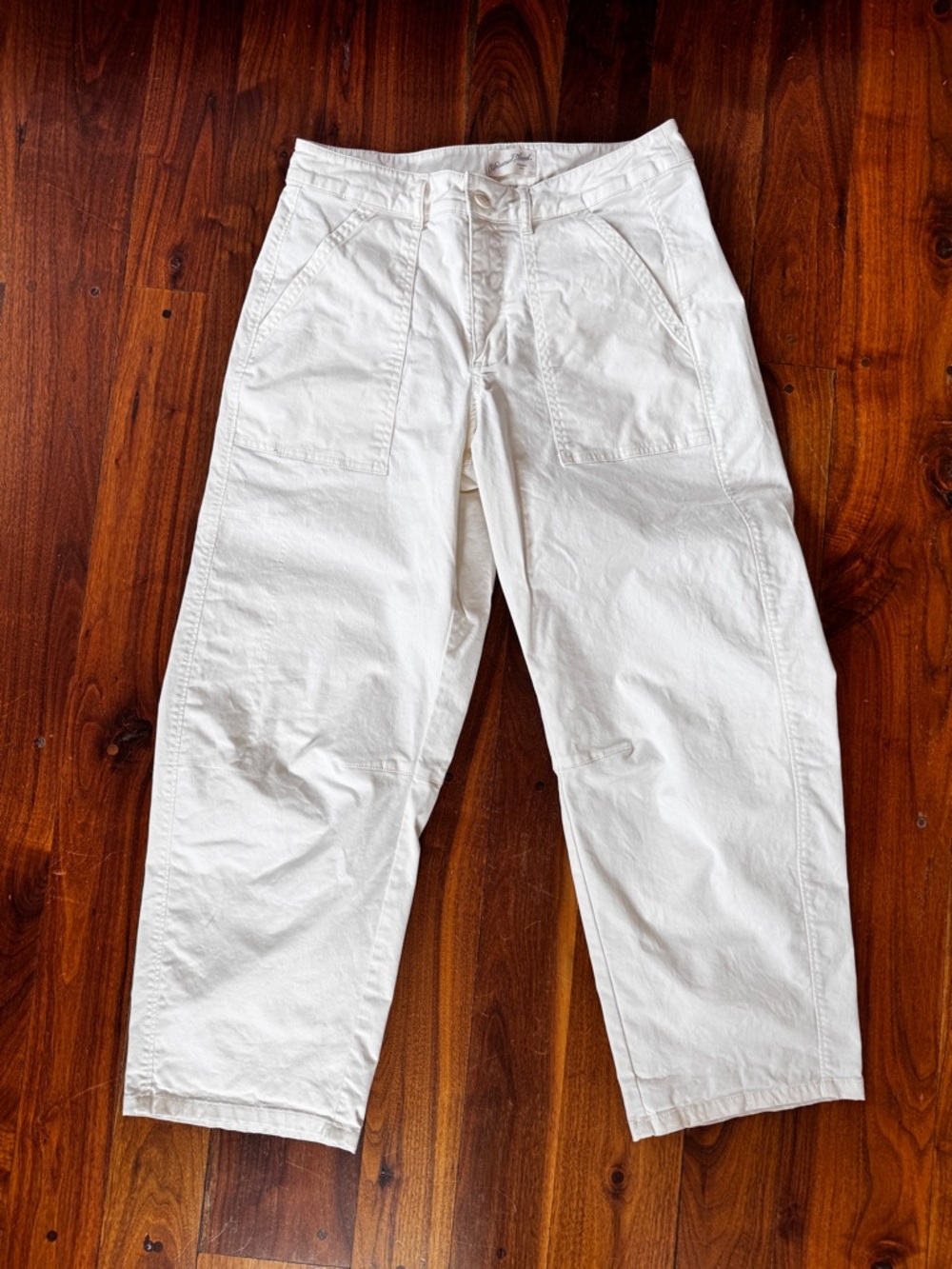 Universal Thread Ivory Cotton Barrel Pants Utility Style 8